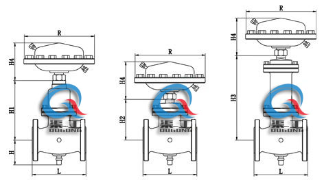 ZZL型自力式流量調節閥(主要外形圖) ZZL型自力式流量調節閥(主要外形圖)