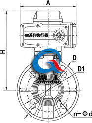 SD971電動塑料蝶閥 (外形尺寸圖) SD971電動塑料蝶閥 (外形尺寸圖)