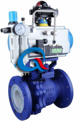 氣動襯四氟球閥 氣動襯四氟球閥