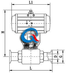 氣動(dòng)衛(wèi)生級(jí)球閥 (外形圖) 氣動(dòng)衛(wèi)生級(jí)球閥 (外形圖)