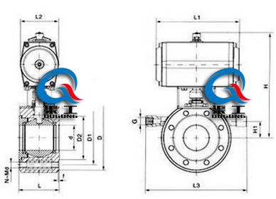 氣動夾套保溫球閥 結構尺寸圖 氣動夾套保溫球閥 結構尺寸圖