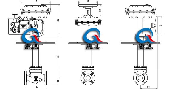 ZMADWP/M氣動(dòng)低溫調(diào)節(jié)閥 (外形尺寸圖) ZMADWP/M氣動(dòng)低溫調(diào)節(jié)閥 (外形尺寸圖)