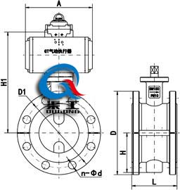 襯四氟氣動(dòng)蝶閥 (法蘭式) 襯四氟氣動(dòng)蝶閥 (法蘭式)