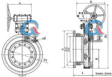 SD341法蘭伸縮蝶閥 (外形尺寸圖) SD341法蘭伸縮蝶閥 (外形尺寸圖)