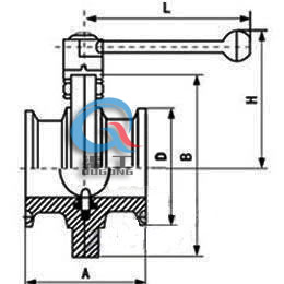 衛生級蝶閥 (安裝尺寸圖) 衛生級蝶閥 (安裝尺寸圖)