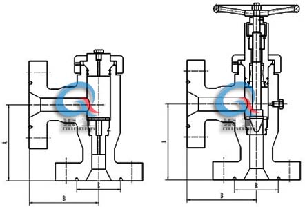 LJ47Y高壓角式節(jié)流閥 外形尺寸圖 LJ47Y高壓角式節(jié)流閥 外形尺寸圖