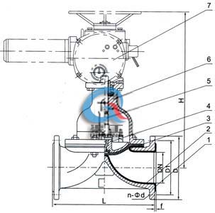 G9B41J電動襯膠隔膜閥 (結構圖) G9B41J電動襯膠隔膜閥 (結構圖)