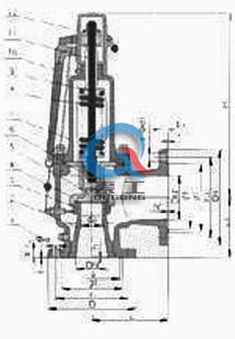 A48Y彈簧全啟式安全閥 (主要連接尺寸) A48Y彈簧全啟式安全閥 (主要連接尺寸)