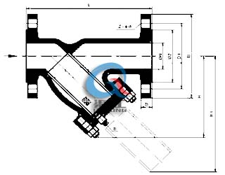 法蘭式Y型過濾器 (結構尺寸圖) 法蘭式Y型過濾器 (結構尺寸圖)