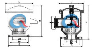 JAV夾套保溫呼吸閥(結構尺寸圖) JAV夾套保溫呼吸閥(結構尺寸圖)
